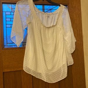 White Chiffon Blouse Off the Shouler